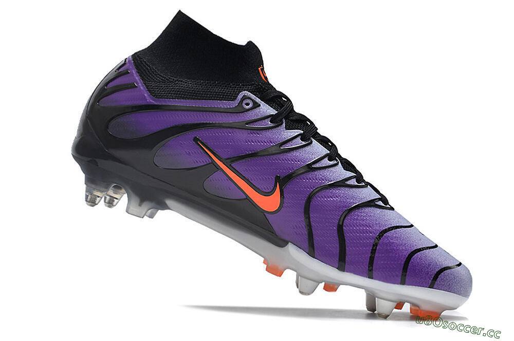 Men's Nike Air Zoom Mercurial Superfly 9 Elite SG Soft Ground High-Tops Football Boots - Purple/Black/Orange 4