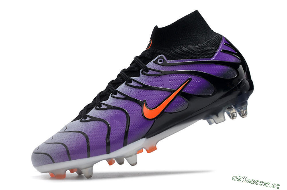 Men's Nike Air Zoom Mercurial Superfly 9 Elite SG Soft Ground High-Tops Football Boots - Purple/Black/Orange 5