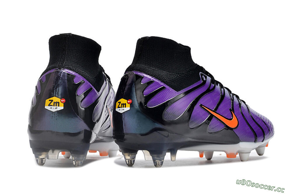 Men's Nike Air Zoom Mercurial Superfly 9 Elite SG Soft Ground High-Tops Football Boots - Purple/Black/Orange 6