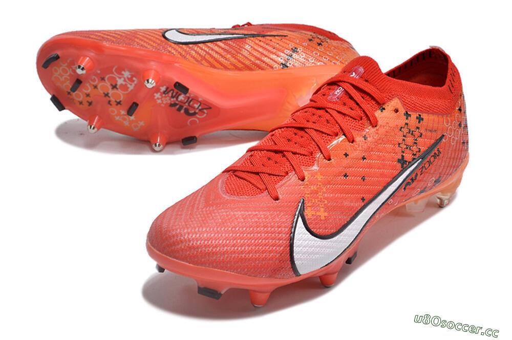 Men's Nike Air Zoom Mercurial Vapor 15 Elite SG Soft Ground Low-Tops Football Boots - Red/White/Black 3