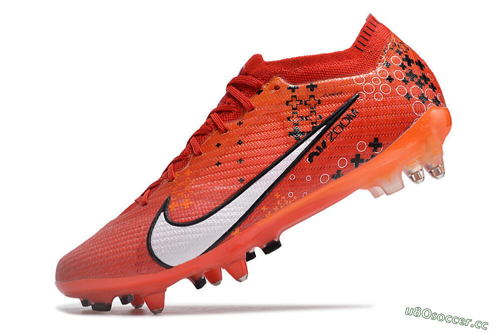 Men's Nike Air Zoom Mercurial Vapor 15 Elite SG Soft Ground Low-Tops Football Boots - Red/White/Black 5