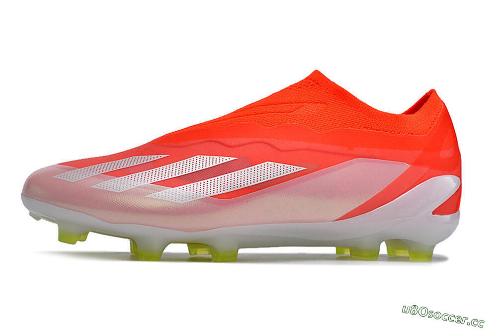 Men's Adidas X Crazyfast+ Laceless FG Firm Ground Low-Tops Football Boots - Red/White/Yellow 0