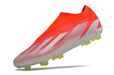 Men's Adidas X Crazyfast+ Laceless FG Firm Ground Low-Tops Football Boots - Red/White/Yellow
