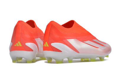 Men's Adidas X Crazyfast+ Laceless FG Firm Ground Low-Tops Football Boots - Red/White/Yellow