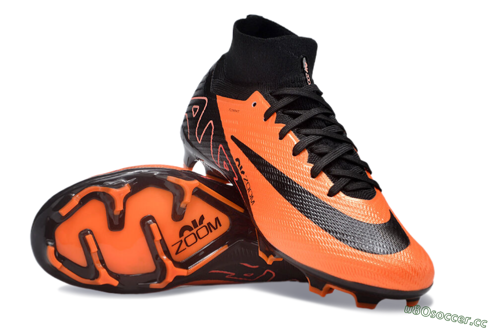 Unisex Nike Air Zoom Mercurial Superfly 9 Elite FG Firm Ground High-Tops Football Boots - Orange/Black 1