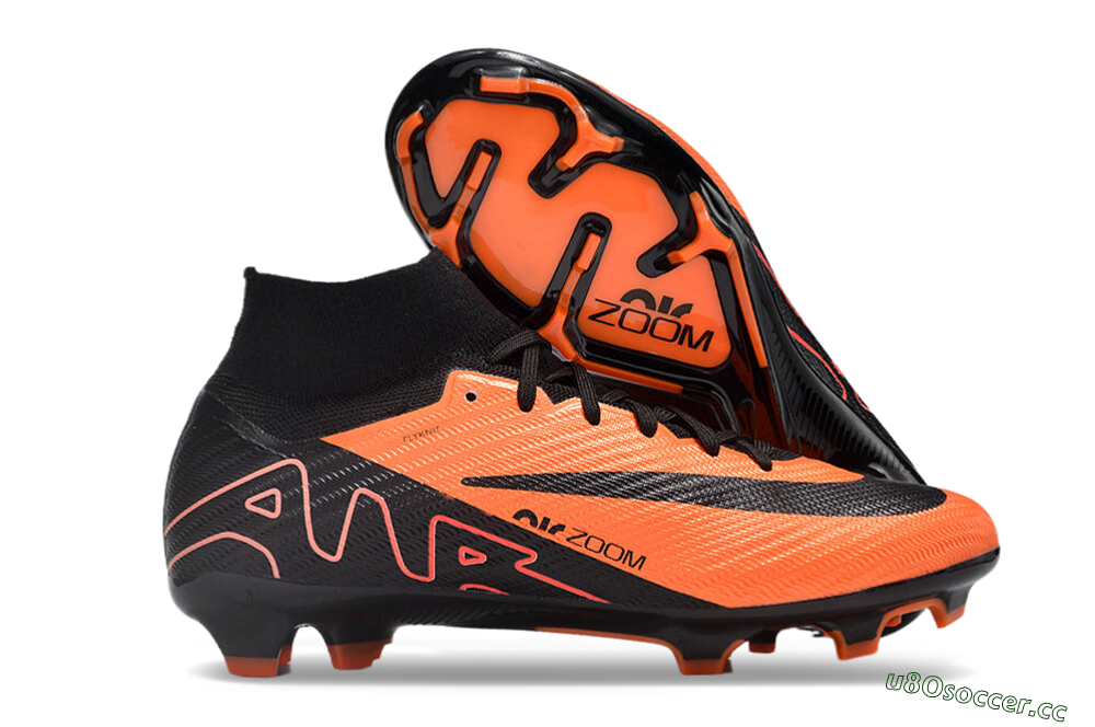 Unisex Nike Air Zoom Mercurial Superfly 9 Elite FG Firm Ground High-Tops Football Boots - Orange/Black 2