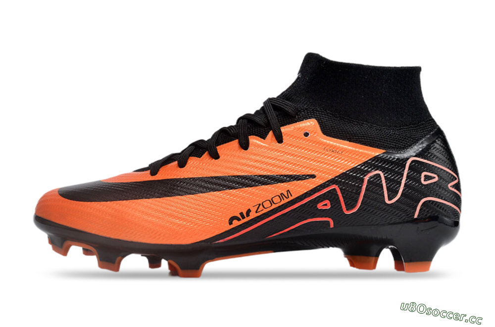 Unisex Nike Air Zoom Mercurial Superfly 9 Elite FG Firm Ground High-Tops Football Boots - Orange/Black 0