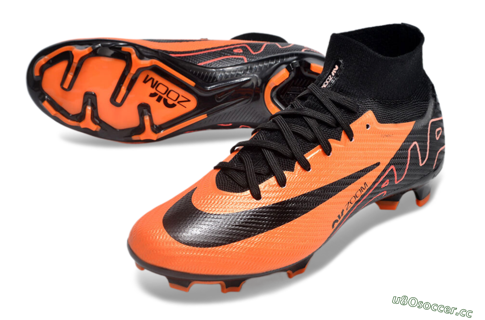 Unisex Nike Air Zoom Mercurial Superfly 9 Elite FG Firm Ground High-Tops Football Boots - Orange/Black 3
