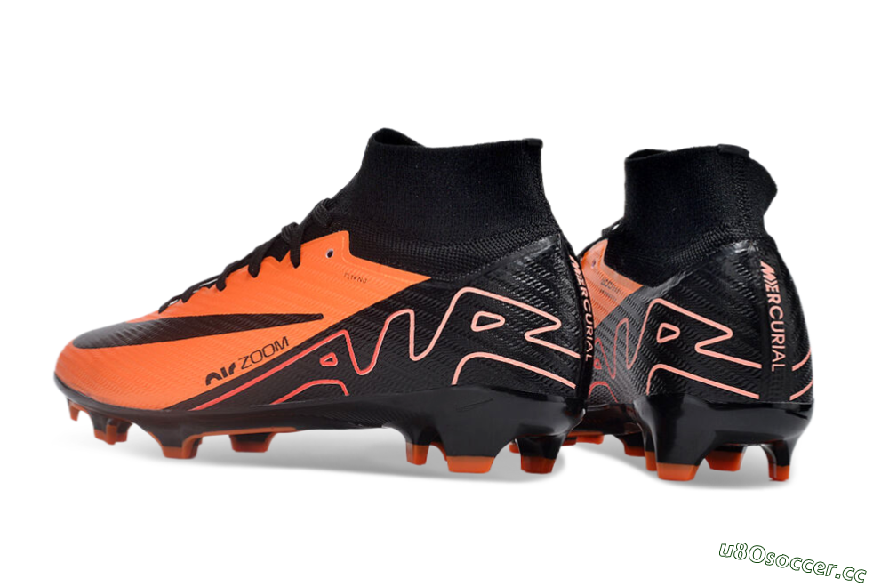 Unisex Nike Air Zoom Mercurial Superfly 9 Elite FG Firm Ground High-Tops Football Boots - Orange/Black 4