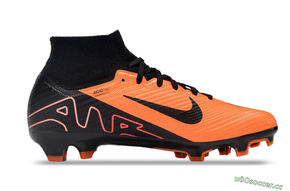 Unisex Nike Air Zoom Mercurial Superfly 9 Elite FG Firm Ground High-Tops Football Boots - Orange/Black 5