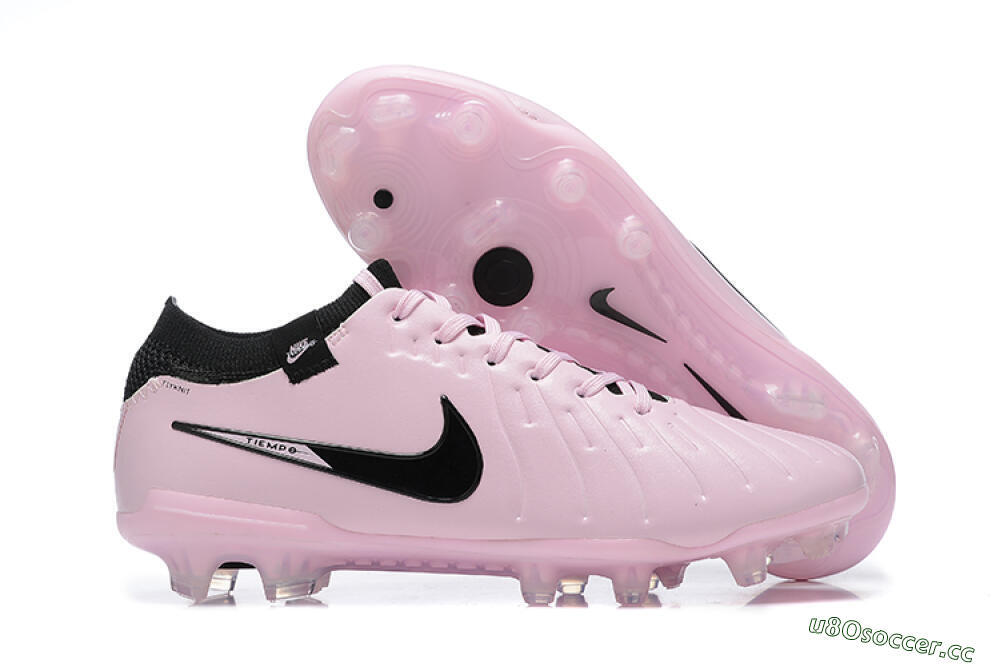 Men's Nike Tiempo Legend 10 Elite FG Firm Ground Low-Tops Football Boots - Pink/Black 2