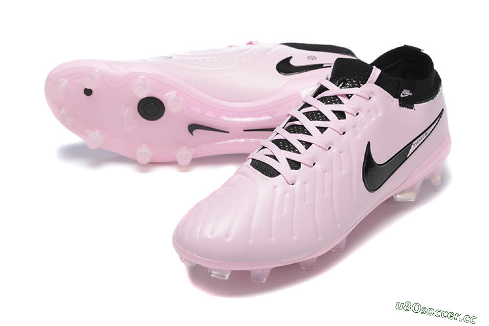 Men's Nike Tiempo Legend 10 Elite FG Firm Ground Low-Tops Football Boots - Pink/Black 3