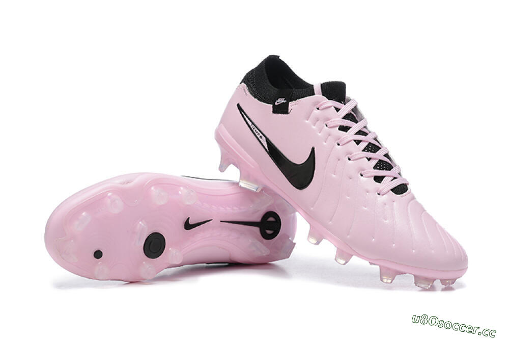 Men's Nike Tiempo Legend 10 Elite FG Firm Ground Low-Tops Football Boots - Pink/Black 4