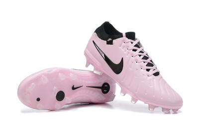 Men's Nike Tiempo Legend 10 Elite FG Firm Ground Low-Tops Football Boots - Pink/Black