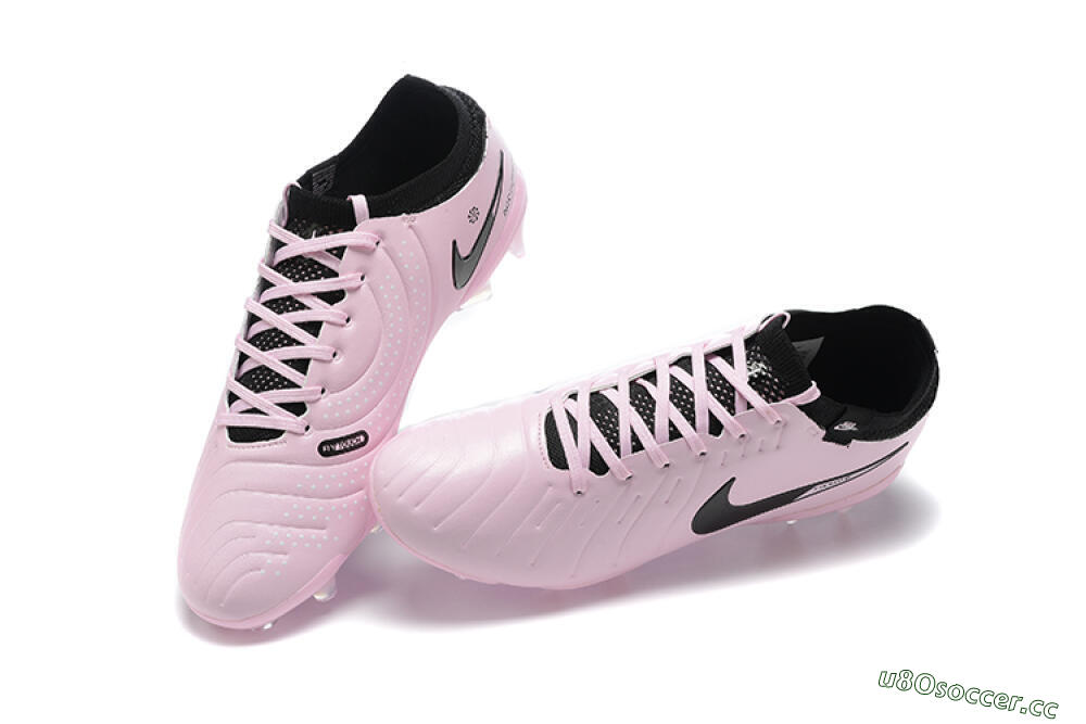 Men's Nike Tiempo Legend 10 Elite FG Firm Ground Low-Tops Football Boots - Pink/Black 6