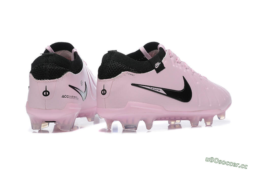 Men's Nike Tiempo Legend 10 Elite FG Firm Ground Low-Tops Football Boots - Pink/Black 9