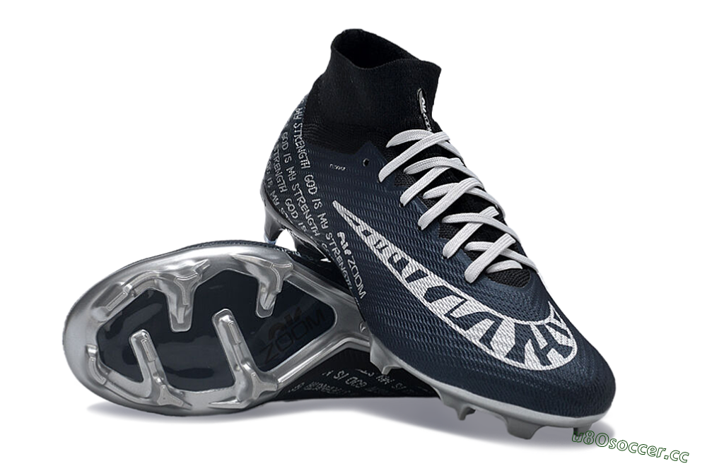 Unisex Nike Air Zoom Mercurial Superfly 9 Elite FG Firm Ground High-Tops Football Boots - Blue/Black/Silver 1