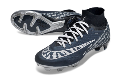 Unisex Nike Air Zoom Mercurial Superfly 9 Elite FG Firm Ground High-Tops Football Boots - Blue/Black/Silver