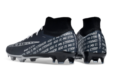 Unisex Nike Air Zoom Mercurial Superfly 9 Elite FG Firm Ground High-Tops Football Boots - Blue/Black/Silver