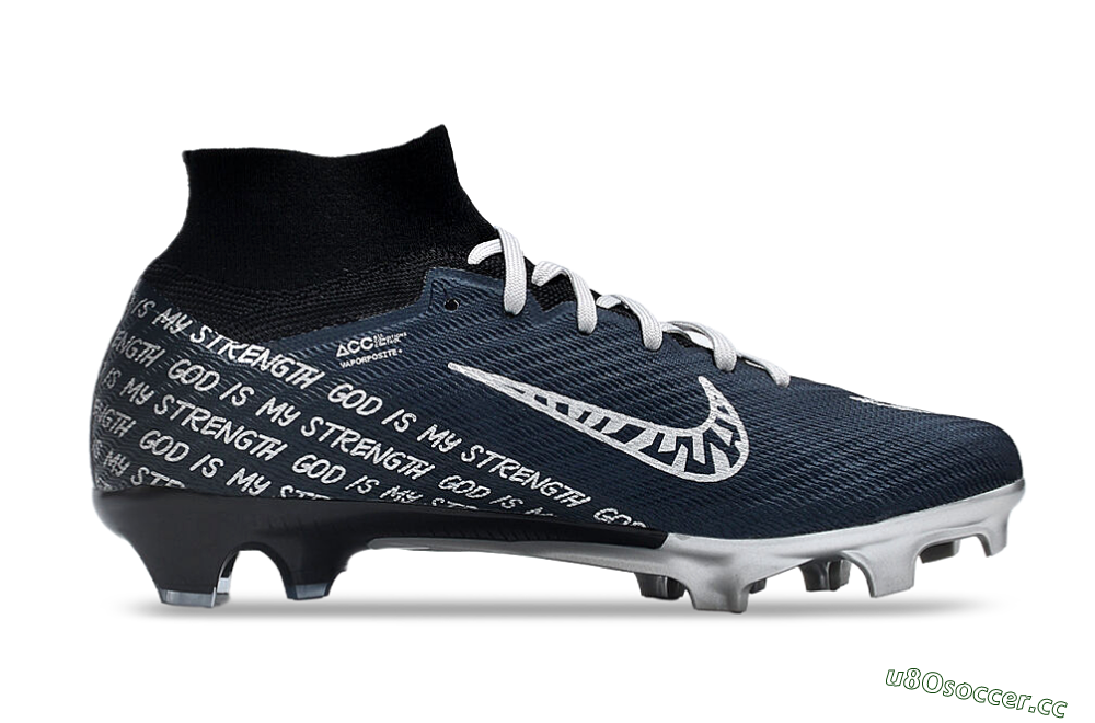 Unisex Nike Air Zoom Mercurial Superfly 9 Elite FG Firm Ground High-Tops Football Boots - Blue/Black/Silver 5