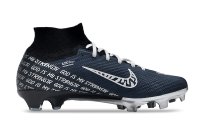 Unisex Nike Air Zoom Mercurial Superfly 9 Elite FG Firm Ground High-Tops Football Boots - Blue/Black/Silver