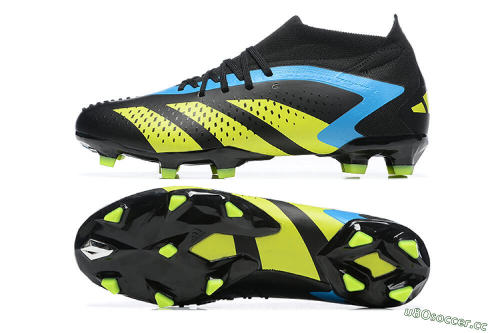 Men's Adidas Predator Accuracy.1 FG Firm Ground High-Tops Football Boots - Black/Blue/Yellow 1