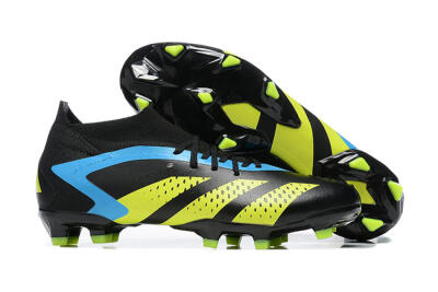 Men's Adidas Predator Accuracy.1 FG Firm Ground High-Tops Football Boots - Black/Blue/Yellow