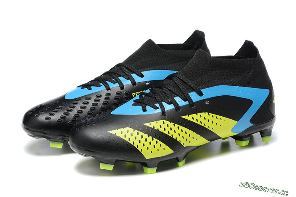 Men's Adidas Predator Accuracy.1 FG Firm Ground High-Tops Football Boots - Black/Blue/Yellow 5