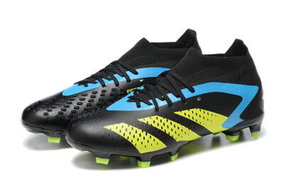 Men's Adidas Predator Accuracy.1 FG Firm Ground High-Tops Football Boots - Black/Blue/Yellow