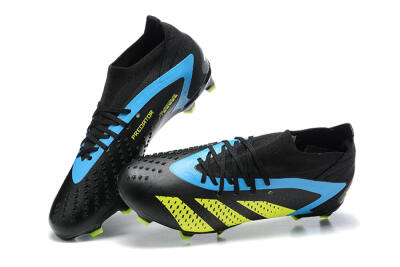 Men's Adidas Predator Accuracy.1 FG Firm Ground High-Tops Football Boots - Black/Blue/Yellow