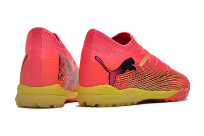 Men's Puma Future Ultimate TF Artificial Turf Low-Tops Football Shoes - Pink/Yellow/Black