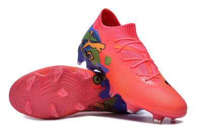 Men's Puma Future Ultimate FG Firm Ground Low-Tops Football Boots - Pink/Yellow/Green/Blue
