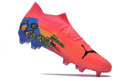 Men's Puma Future Ultimate FG Firm Ground Low-Tops Football Boots - Pink/Yellow/Green/Blue