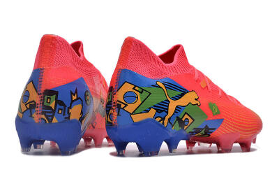 Men's Puma Future Ultimate FG Firm Ground Low-Tops Football Boots - Pink/Yellow/Green/Blue