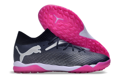 Men's Puma Future Ultimate TF Artificial Turf Low-Tops Football Shoes - Blue/Silver/White/Pink