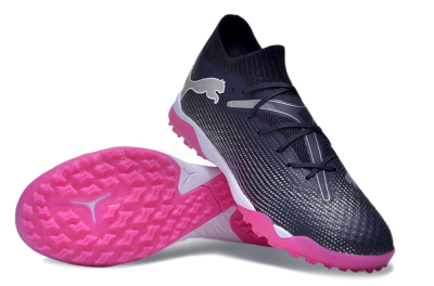 Men's Puma Future Ultimate TF Artificial Turf Low-Tops Football Shoes - Blue/Silver/White/Pink