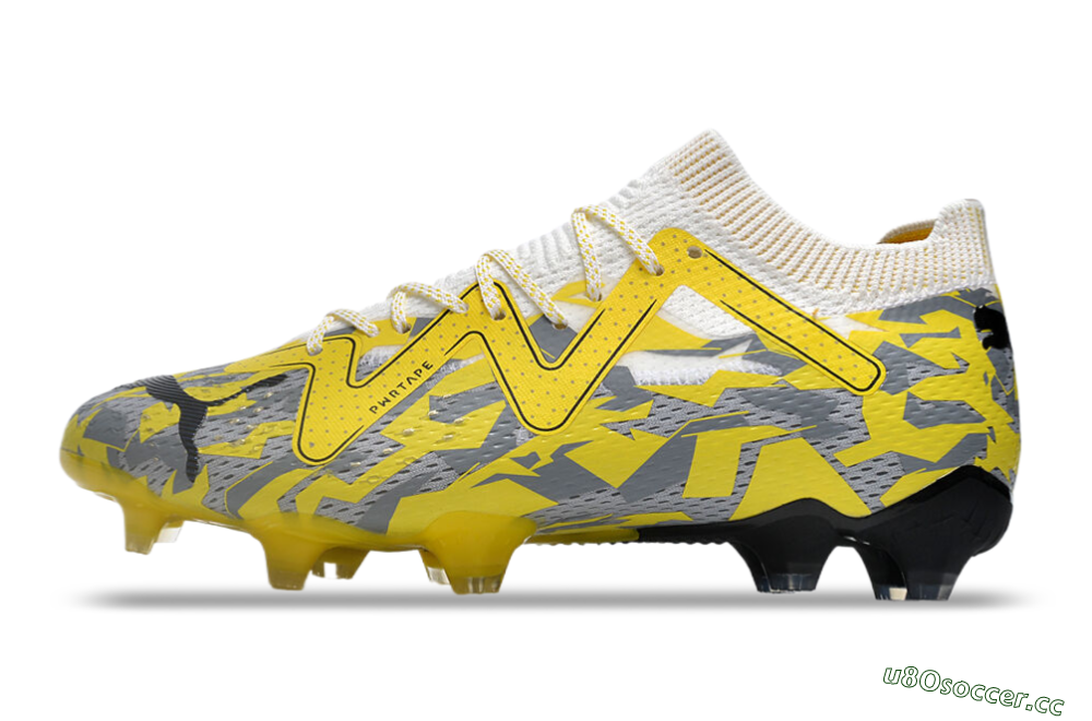 Men's Puma Future Ultimate FG Firm Ground Low-Tops Football Boots - Yellow/White/Grey 0