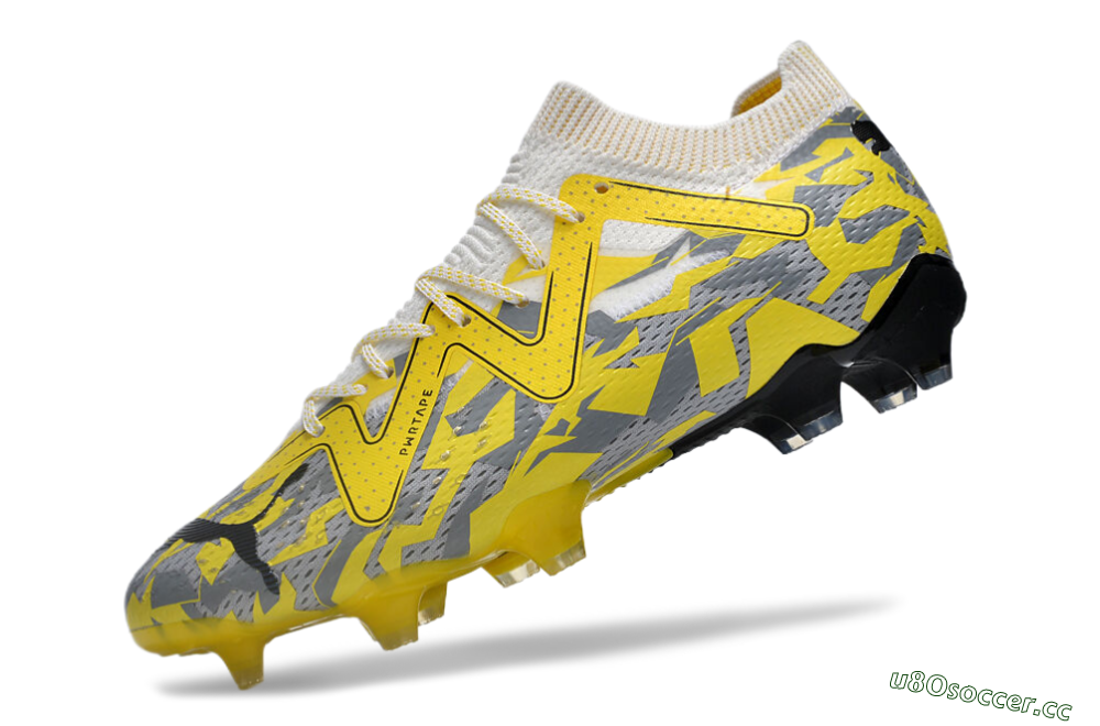 Men's Puma Future Ultimate FG Firm Ground Low-Tops Football Boots - Yellow/White/Grey 5