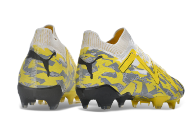Men's Puma Future Ultimate FG Firm Ground Low-Tops Football Boots - Yellow/White/Grey