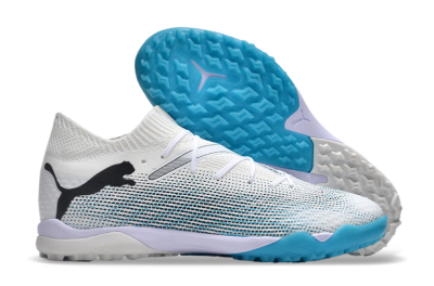 Men's Puma Future Ultimate TF Artificial Turf Low-Tops Football Shoes - White/Jade/Black