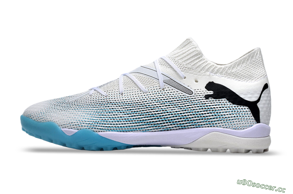 Men's Puma Future Ultimate TF Artificial Turf Low-Tops Football Shoes - White/Jade/Black 0