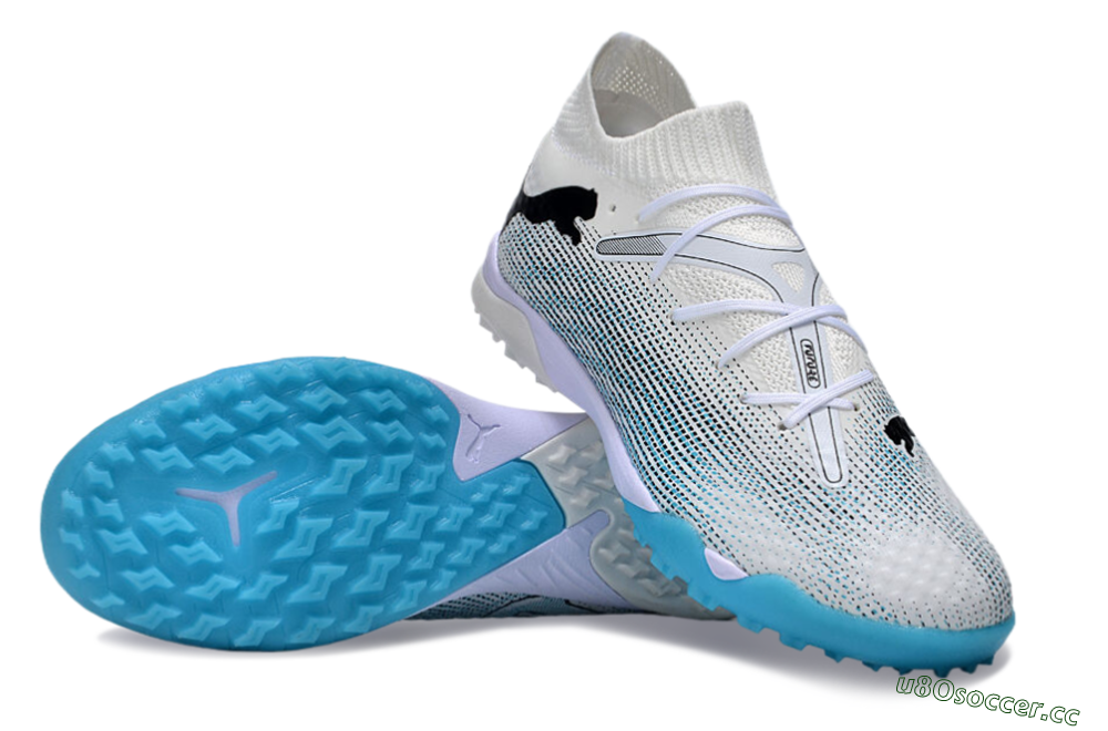 Men's Puma Future Ultimate TF Artificial Turf Low-Tops Football Shoes - White/Jade/Black 3