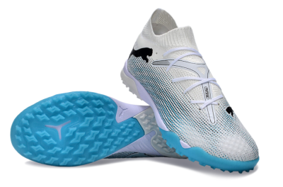 Men's Puma Future Ultimate TF Artificial Turf Low-Tops Football Shoes - White/Jade/Black
