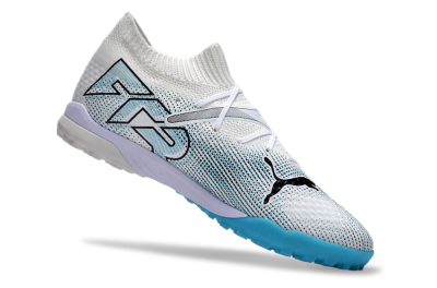 Men's Puma Future Ultimate TF Artificial Turf Low-Tops Football Shoes - White/Jade/Black
