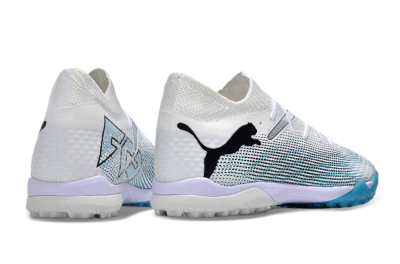 Men's Puma Future Ultimate TF Artificial Turf Low-Tops Football Shoes - White/Jade/Black