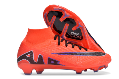 Unisex Nike Air Zoom Mercurial Superfly 9 Elite FG Firm Ground High-Tops Football Boots - Red/Black/Purple