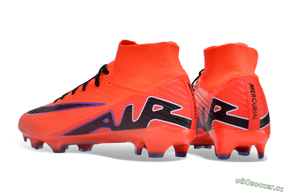 Unisex Nike Air Zoom Mercurial Superfly 9 Elite FG Firm Ground High-Tops Football Boots - Red/Black/Purple 4