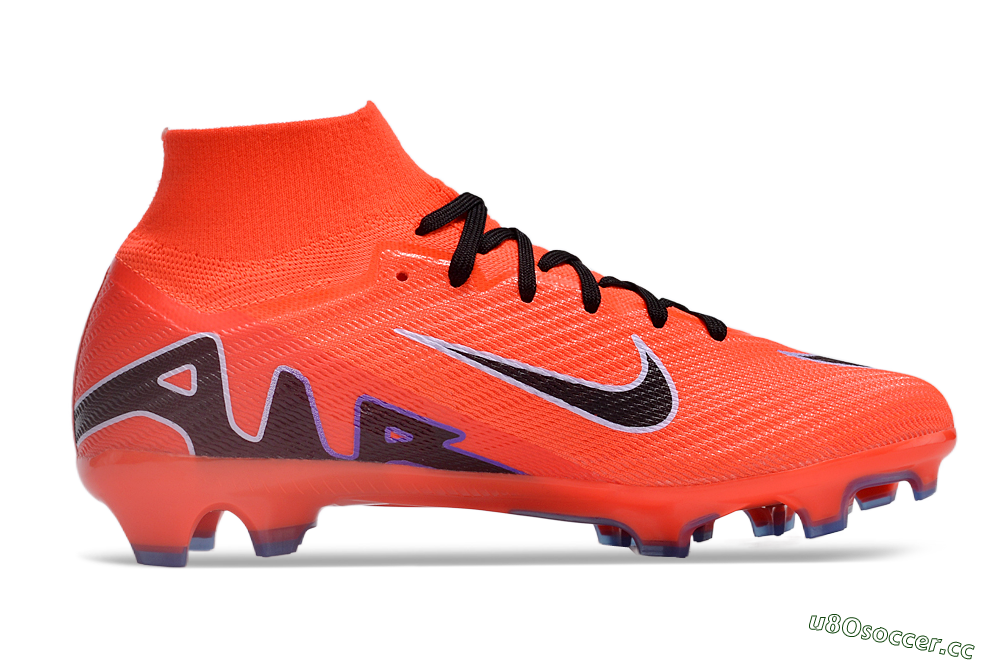 Unisex Nike Air Zoom Mercurial Superfly 9 Elite FG Firm Ground High-Tops Football Boots - Red/Black/Purple 5
