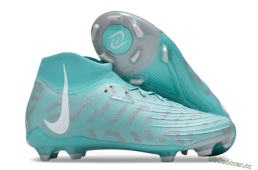 Unisex Nike Phantom Luna Elite FG Firm Ground High-Tops Football Boots - Jade/Grey/White 2