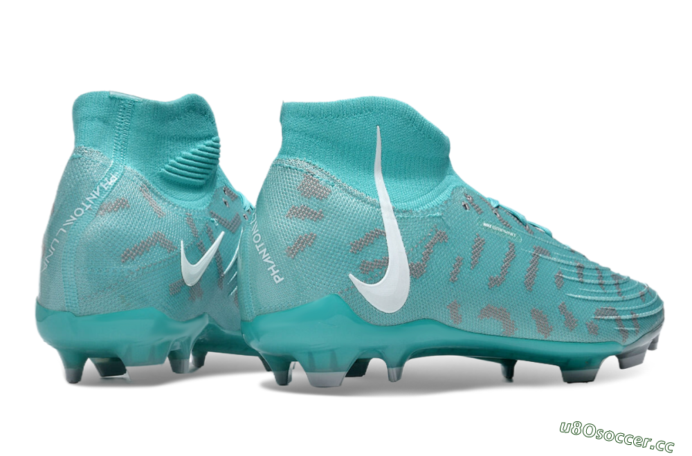 Unisex Nike Phantom Luna Elite FG Firm Ground High-Tops Football Boots - Jade/Grey/White 6
